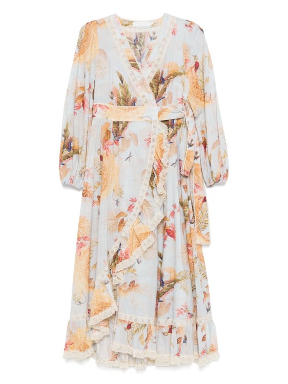 オールインワン・サロペット Zimmermann Floral-Print Maxi Dress With Lace Trim And Zimmermann Floral-Print Dress With Lace Trim And Self-Tie