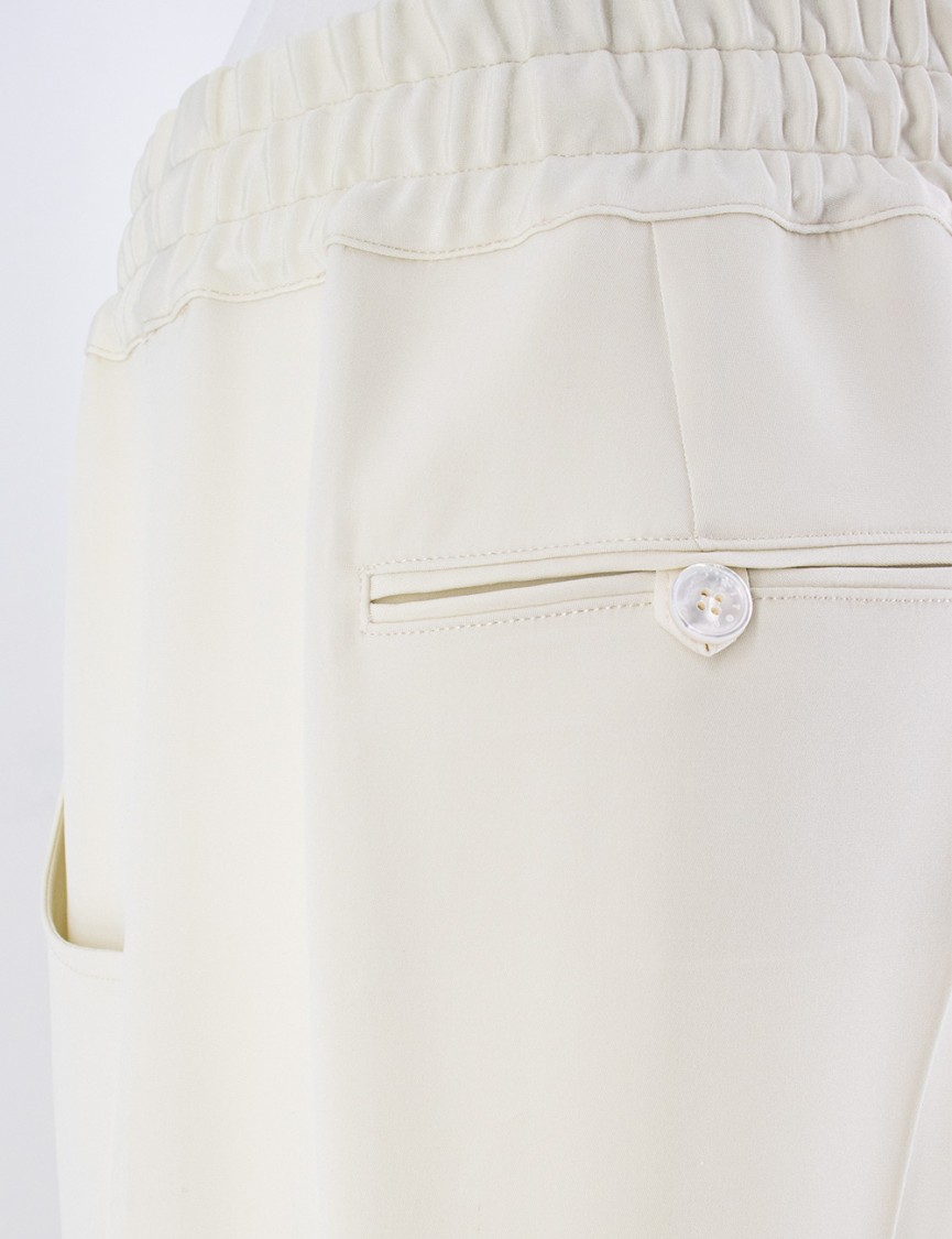 Shop Kiton Loose-fit Silk Trousers With Drawstring Waistband In White