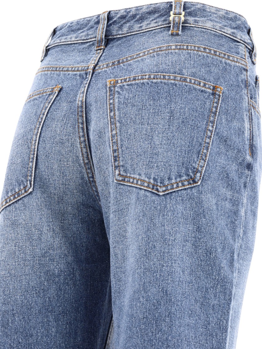 Chloé Foggy High-rise Jeans With Monogram-charm In Blue