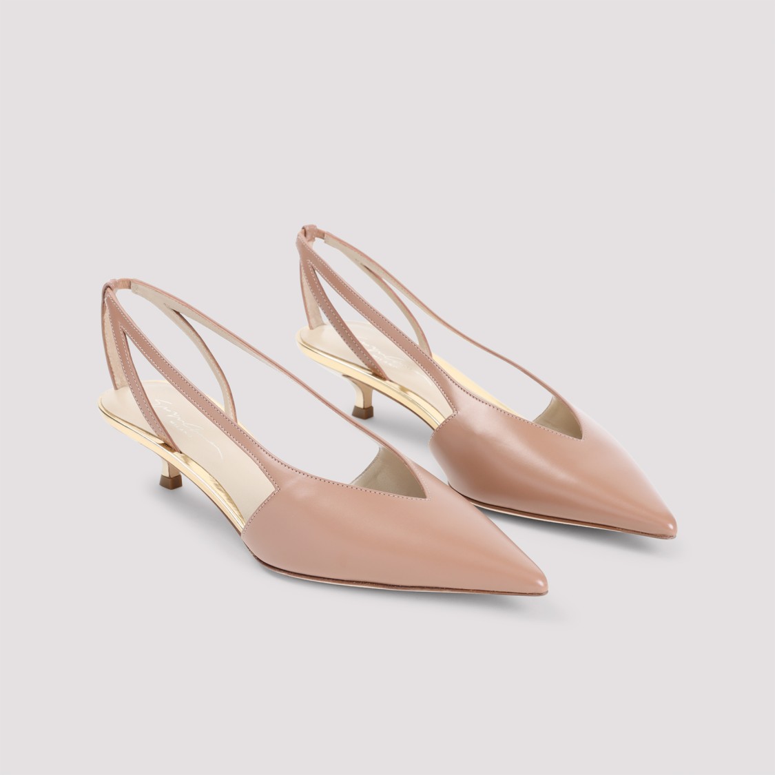 Shop Giorgio Armani Pink Calf Leather Pumps
