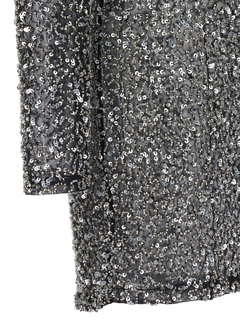 Retroféte Emani Embellished Tulle Mini Dress In Black