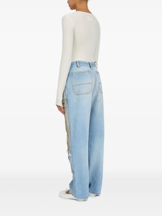 デニム・ジーパン Mm6 By Maison Margiela Light Blue Distressed Relaxed-Fit Mm6 By Maison Margiela Light Blue Distressed Relaxed-Fit