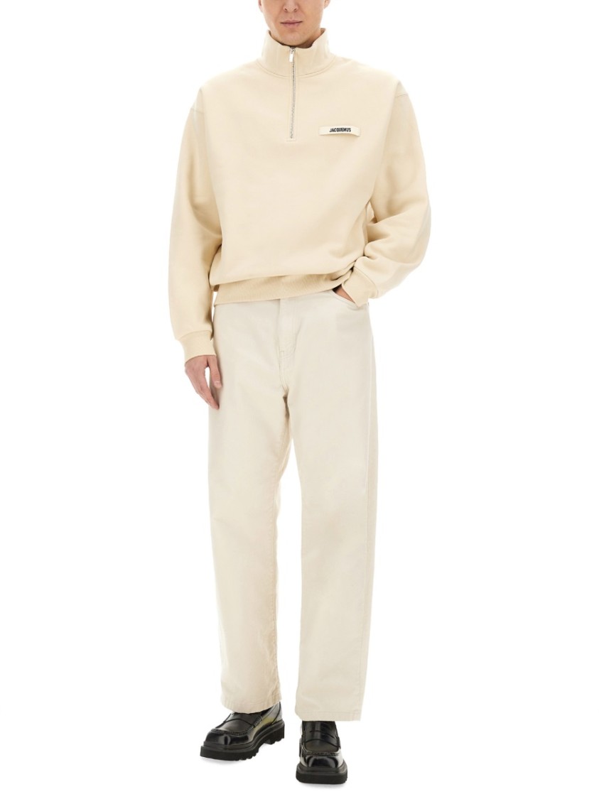 Jacquemus High Collar Half-zip Grosgrain Sweatshirt