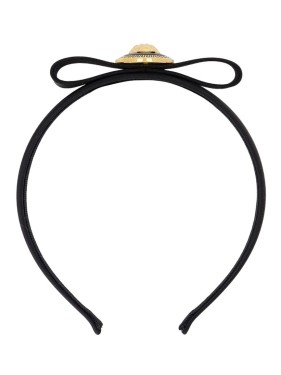 Versace Black Pvc Hair Clip With Sparkling Embellishments