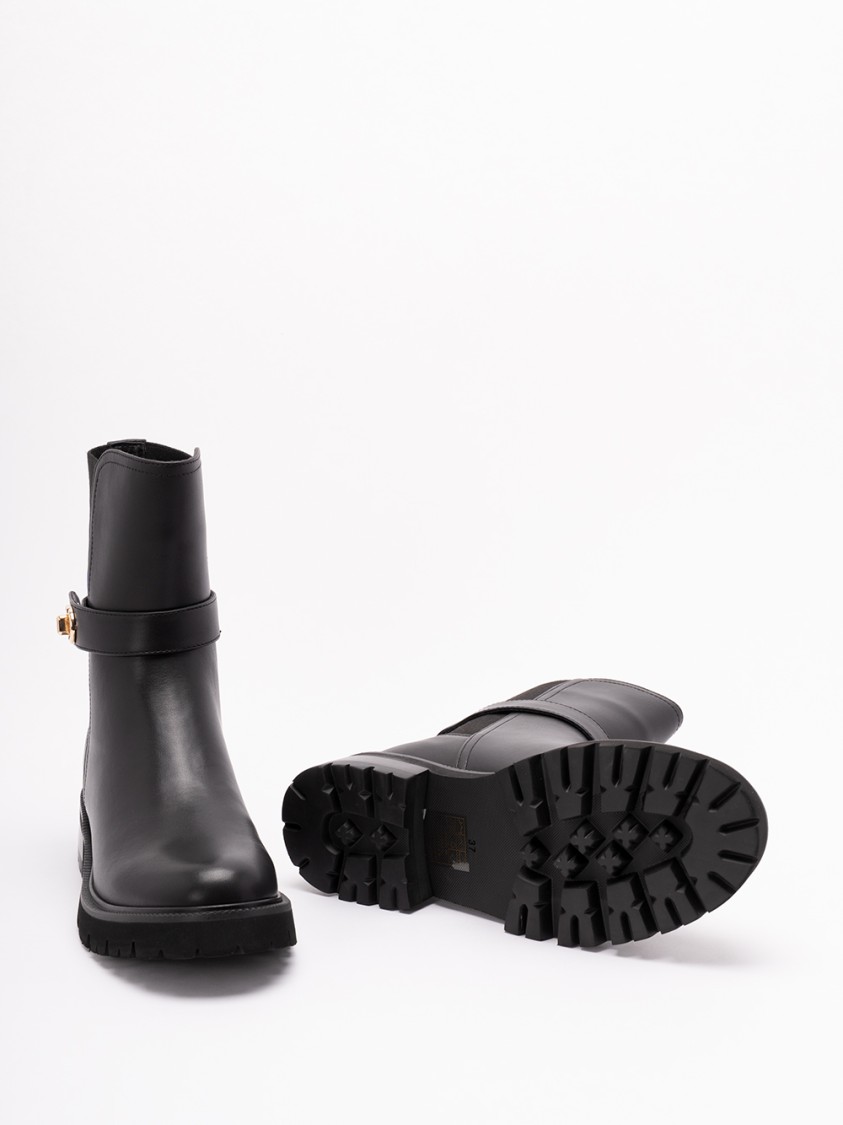 Twinset Twin-set Black Polyurethane Boots In Multi