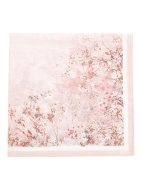 スカーフ Saiid Kobeisy Tropical Flower Print Chiffon Silk Scarf Saiid Kobeisy Tropical Flower Print Aqua Sky Chiffon Silk