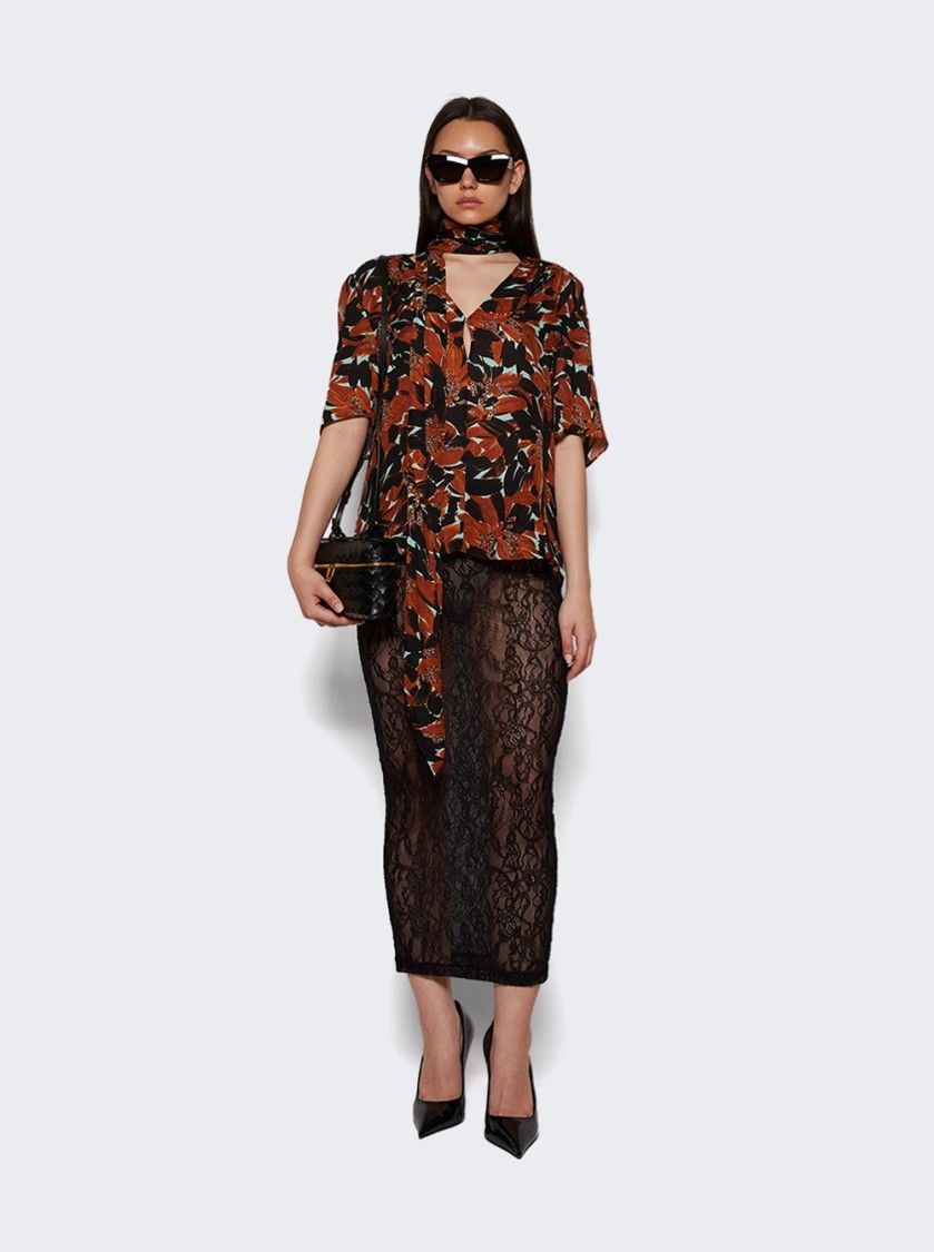 Wardrobe.nyc Lace Tube Skirt Black