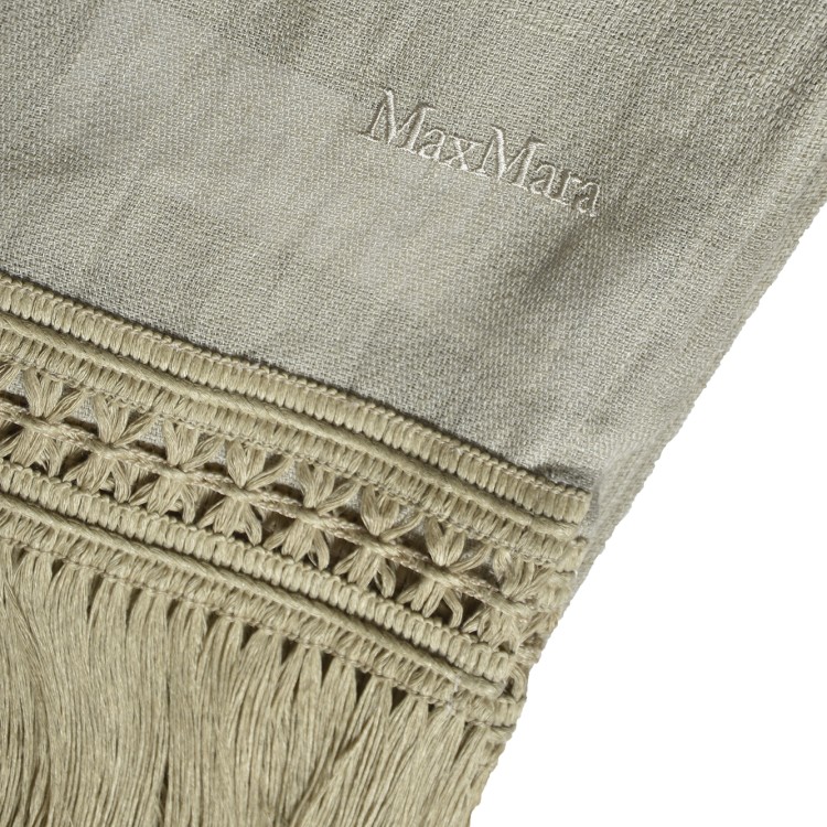 Max Mara Grammo Stole In Beige Linen Yarn Scarf | THE LIST