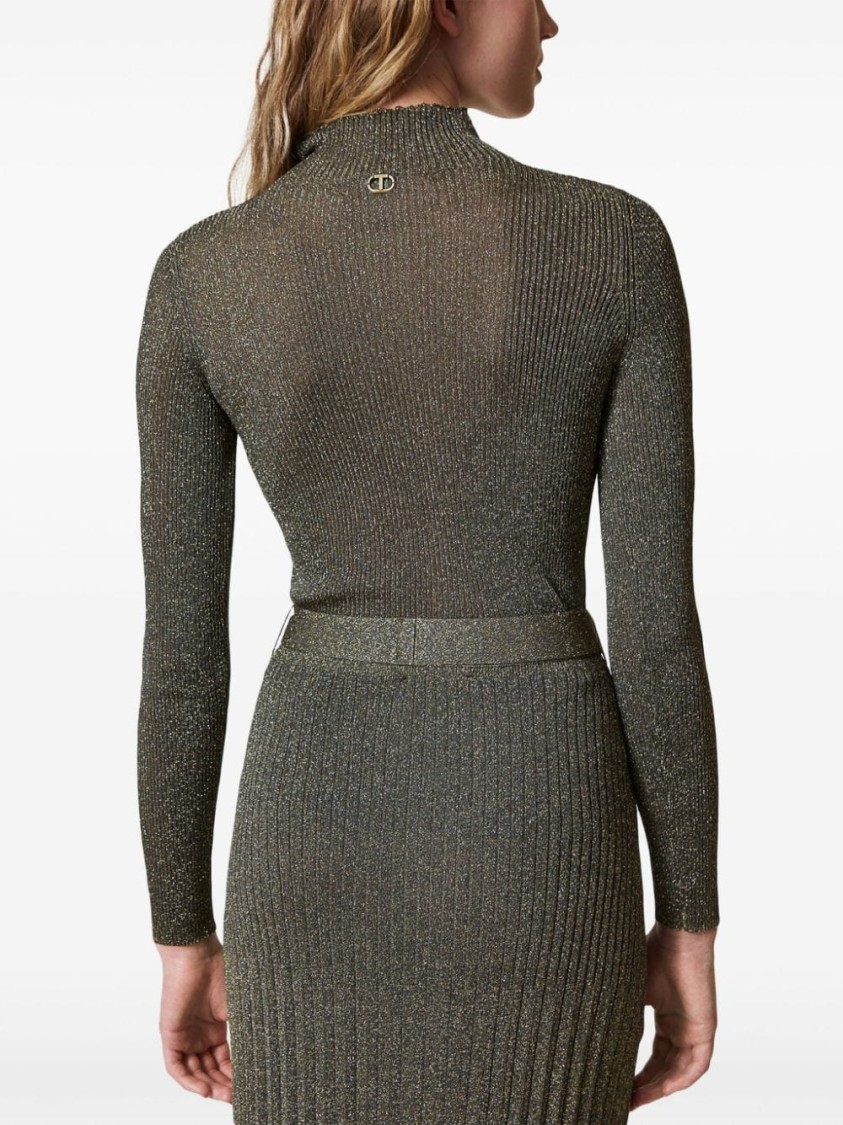 Twinset Lurex Detailing Jumper In Black