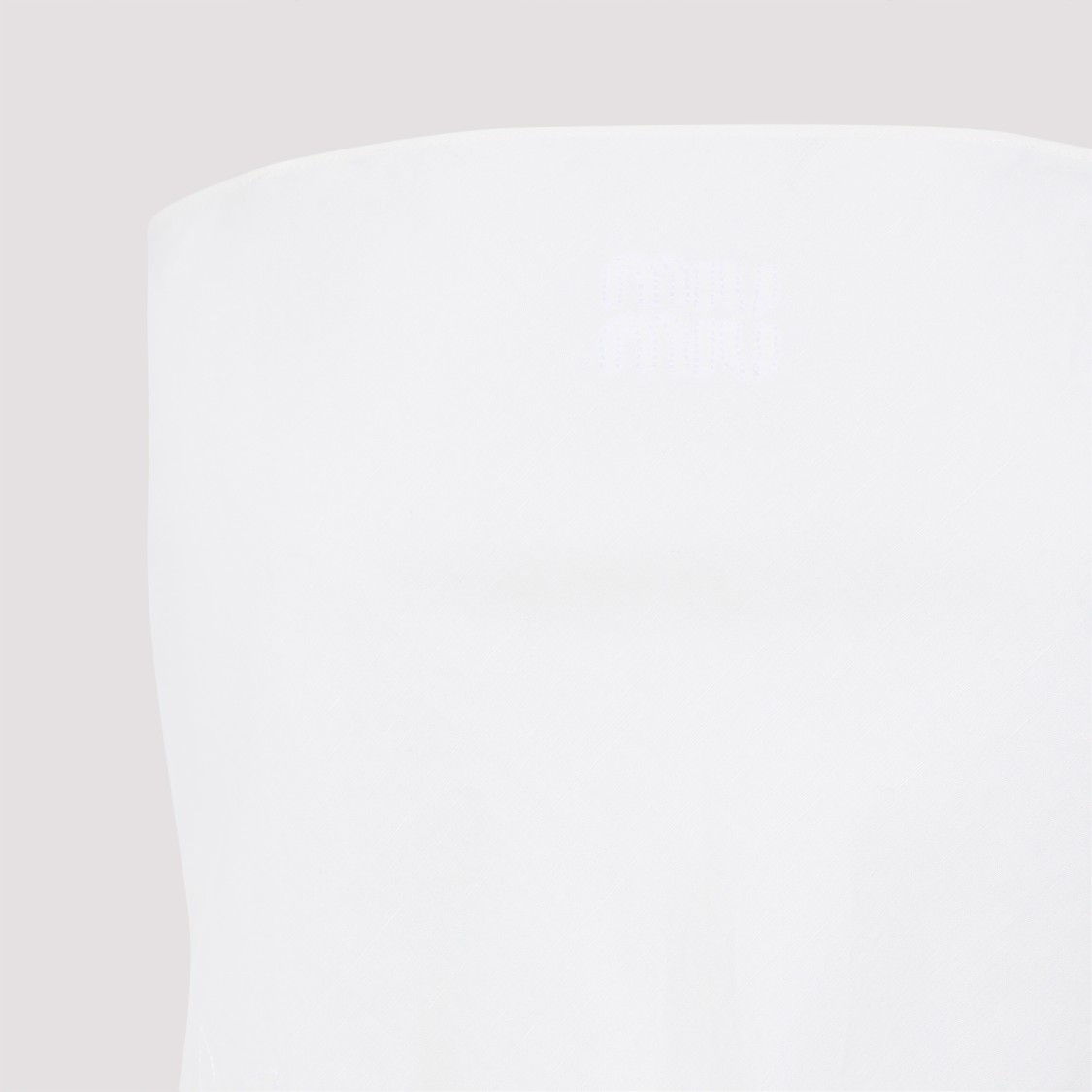 Miu Miu Embroidered Slubbed Canvasbandana Top