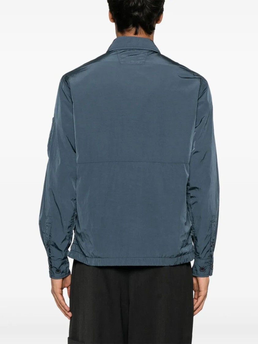 C.p. Company `chrome-r` Button Overshirt In Blue