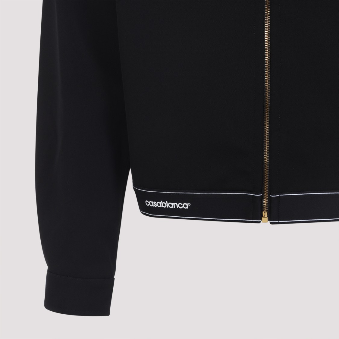 Casablanca Cropped Wool Jacket With Classic Collar In Black