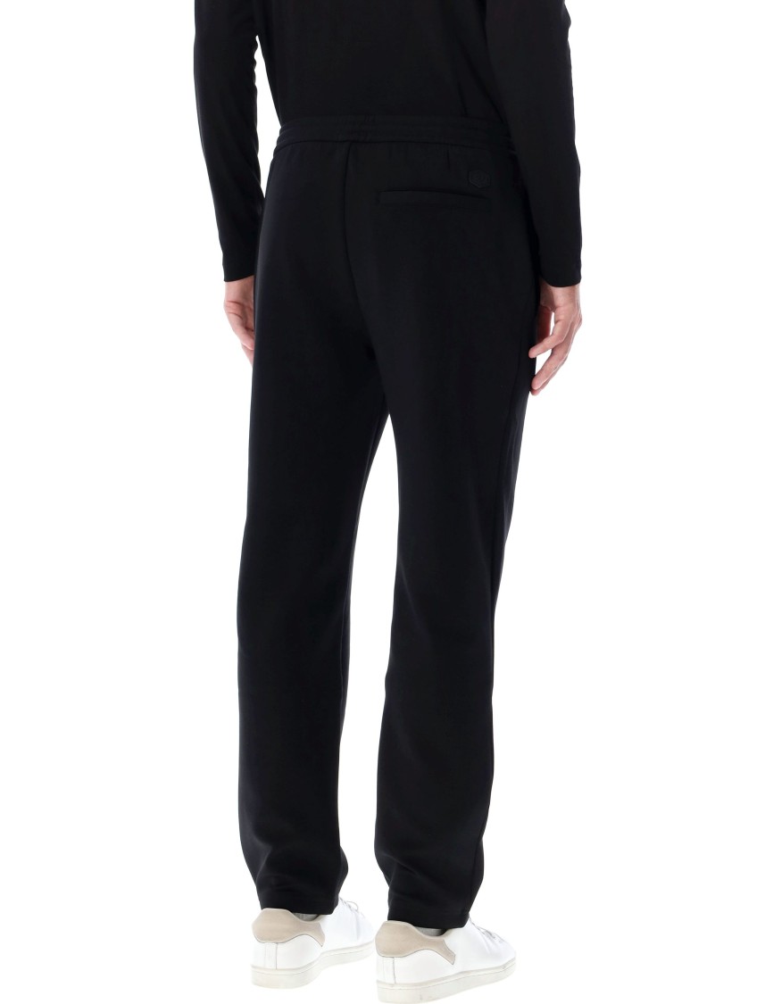 Emporio Armani Relaxed Fit Black Jogging Pants With Adjustable Waistband In Black