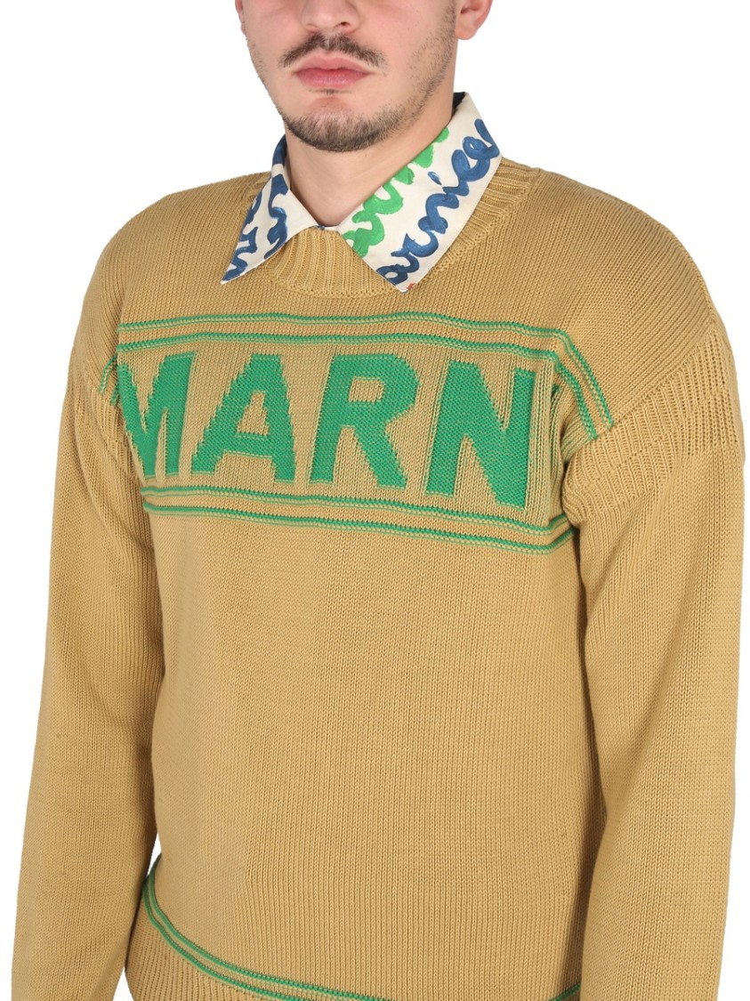 Shop Marni Cross-neck Knit Sweatshirt