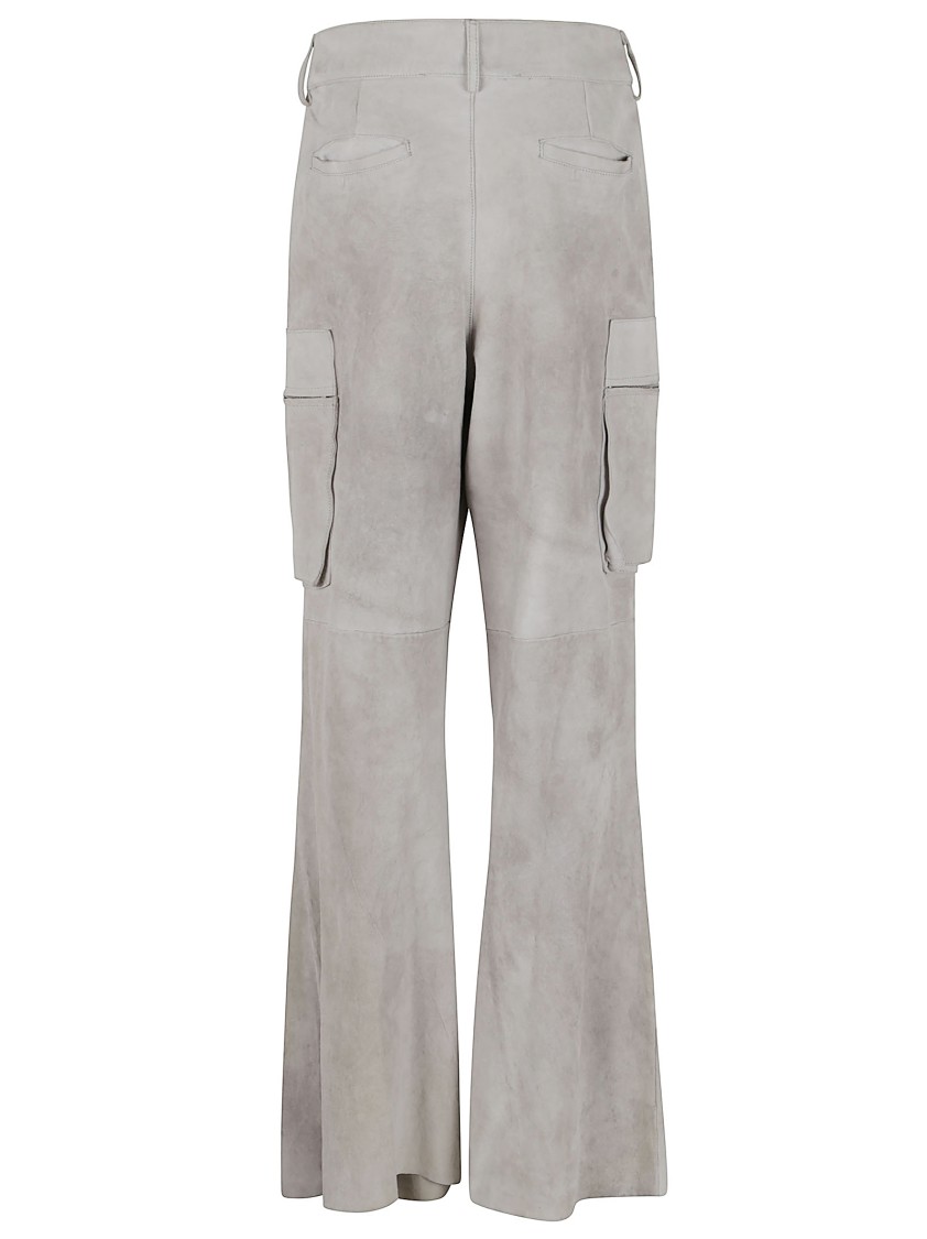 Salvatore Santoro Soft Suede Cargo Pants In Gray