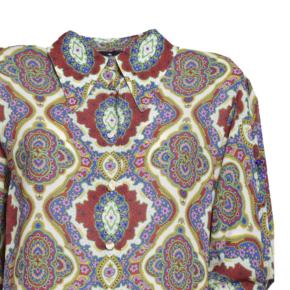 ETRO ETRO MULTICOLORED VISCOSE BLOUSE WITH MEDALLION PRINT