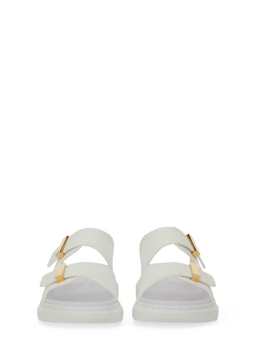 Alexander Mcqueen Hybrid Double-strap Rubber Slides In White