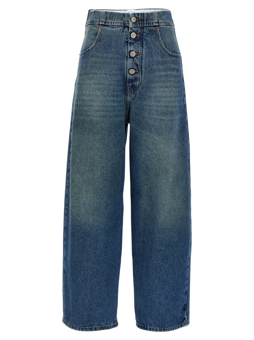 Mm6 Maison Margiela Mm6 By Maison Margiela High-waisted Denim Jeans With Wide Leg