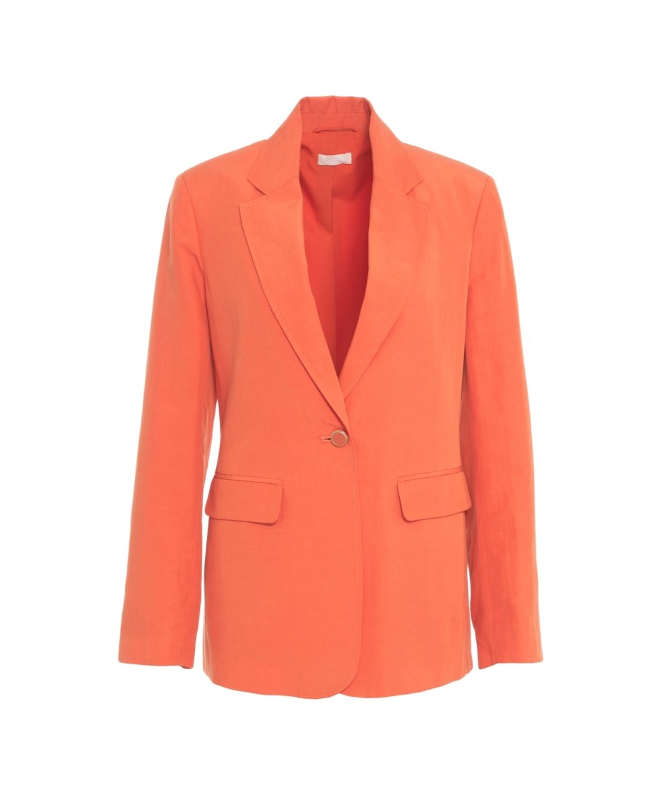 Liu •jo Liu Jo Single-breasted Blazer With Notched Lapels In Orange