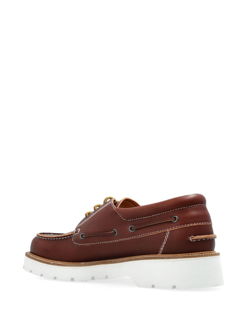 Dsquared2 Cognac Leather Derby Lace-ups With Contrasting Stitching