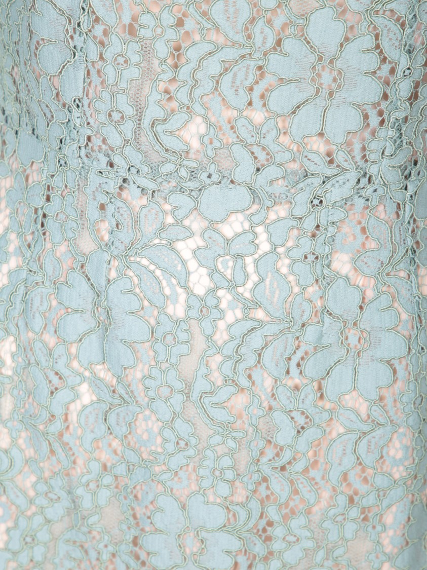 Shop Blanca Vita Refined Lace Overlay Midi Dress In Green