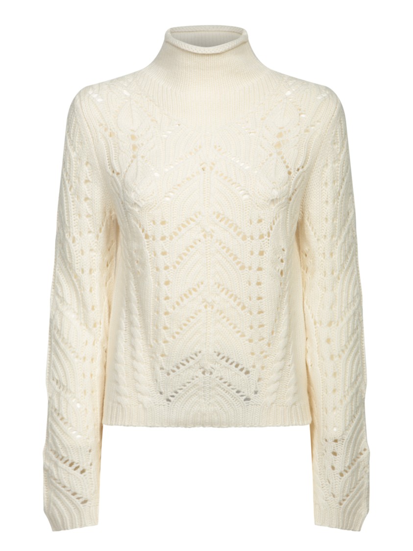 Shop Loulou Studio White Knitwear With Cable Knit Patterns