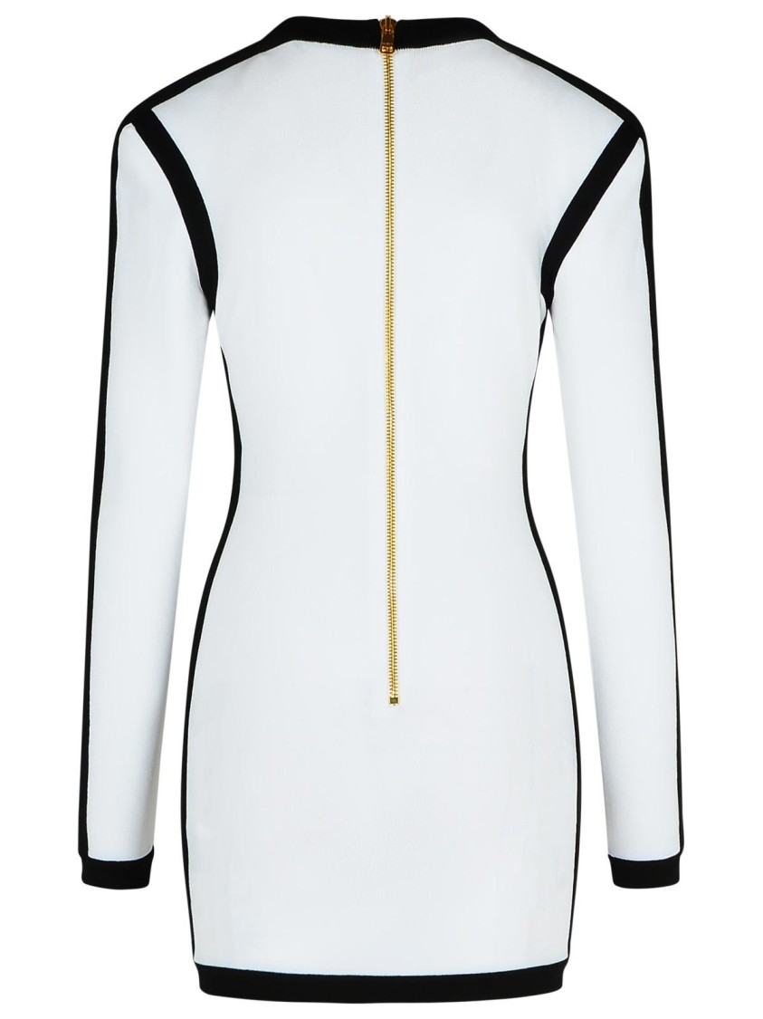 BALMAIN BALMAIN WHITE VISCOSE BLEND DRESS 