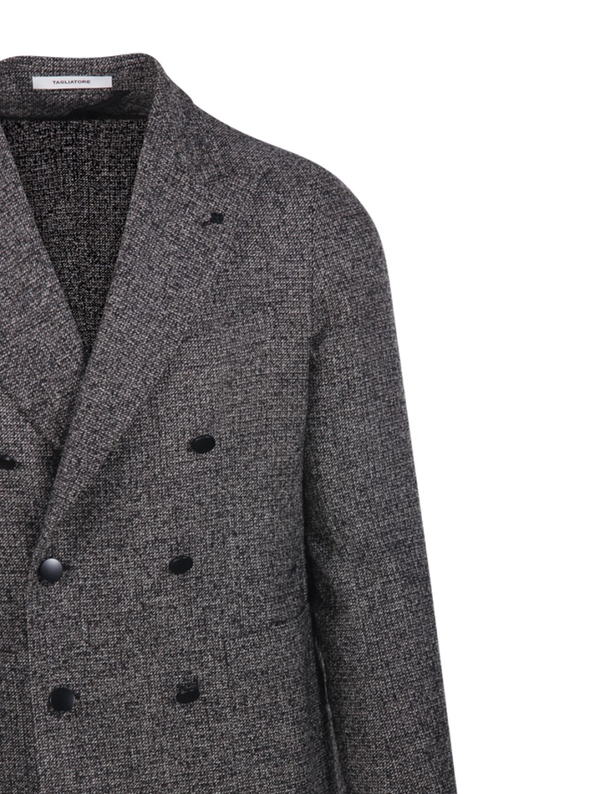 TAGLIATORE TAGLIATORE DOUBLE-BREASTED TAILORED JACKET WITH TEXTURED FINISH
