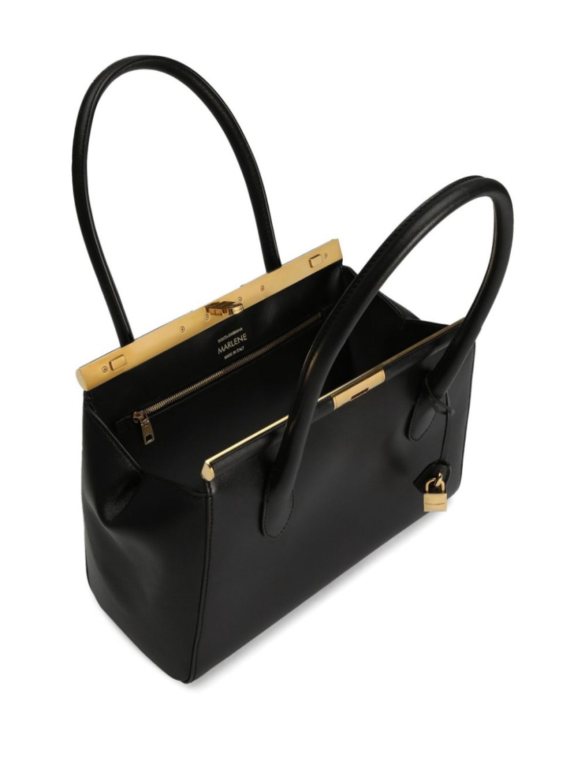 Dolce & Gabbana Structured Black Handbag In Black