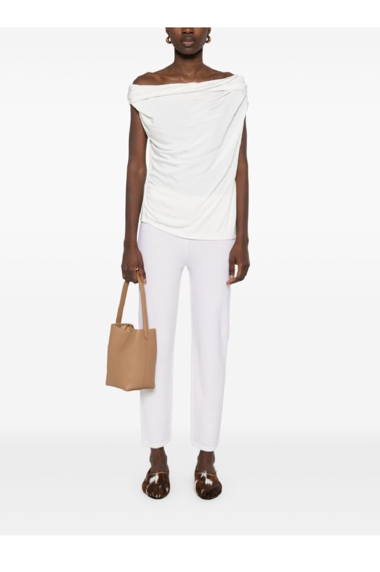 Max Mara Cropped White Pants With Tailored Silhouette In White