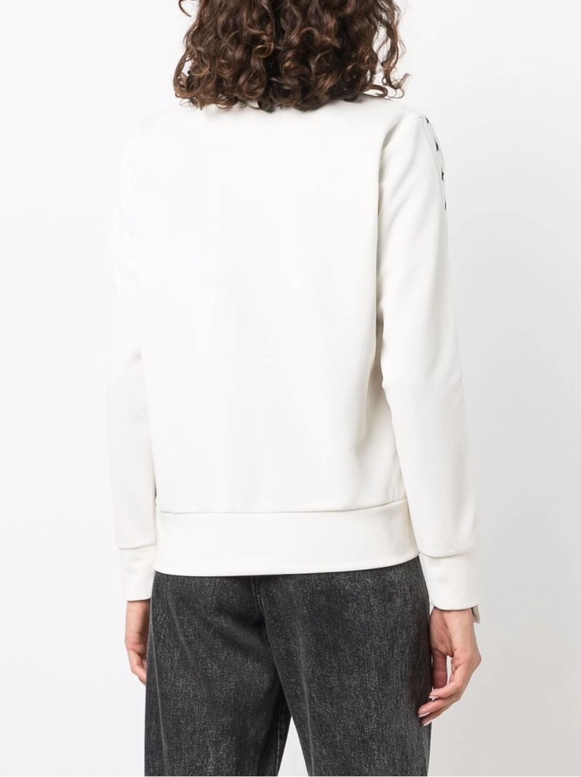 Golden Goose Zipped Sweatshirt With Grosgrain Strip And Stars Clothing In White