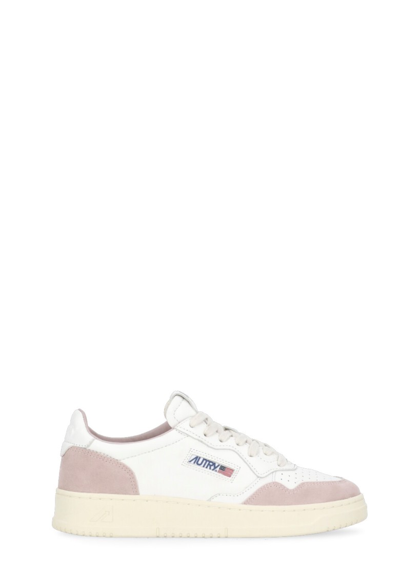 Shop Autry White Leather/fabric Medalist Low Sneakers