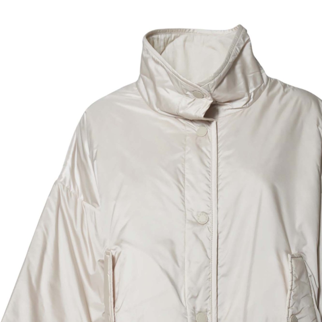 Max Mara Relaxed Oversized Jacket With High Collar In Gray