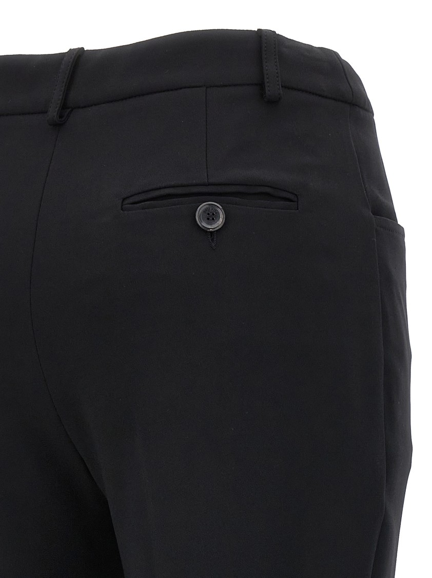 Moschino Straight-leg Pants With Front Pleat In Stretch Viscose In Black