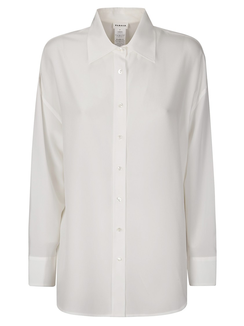 P.a.r.o.s.h Classic-collar Silk Shirt In White