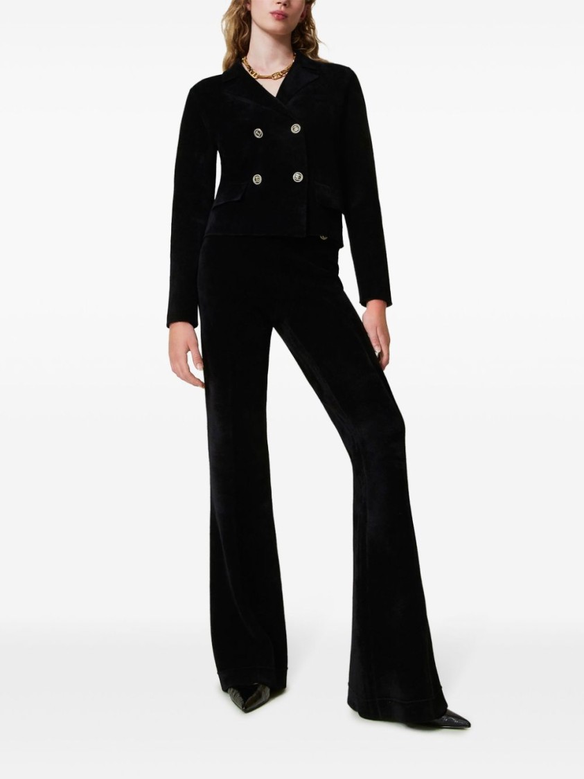 Shop Twinset Twin-set Flared Black Trousers