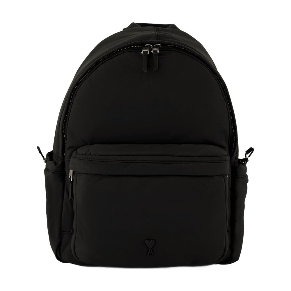 Shop Ami Alexandre Mattiussi Ami Backpack - Synthetic - Black
