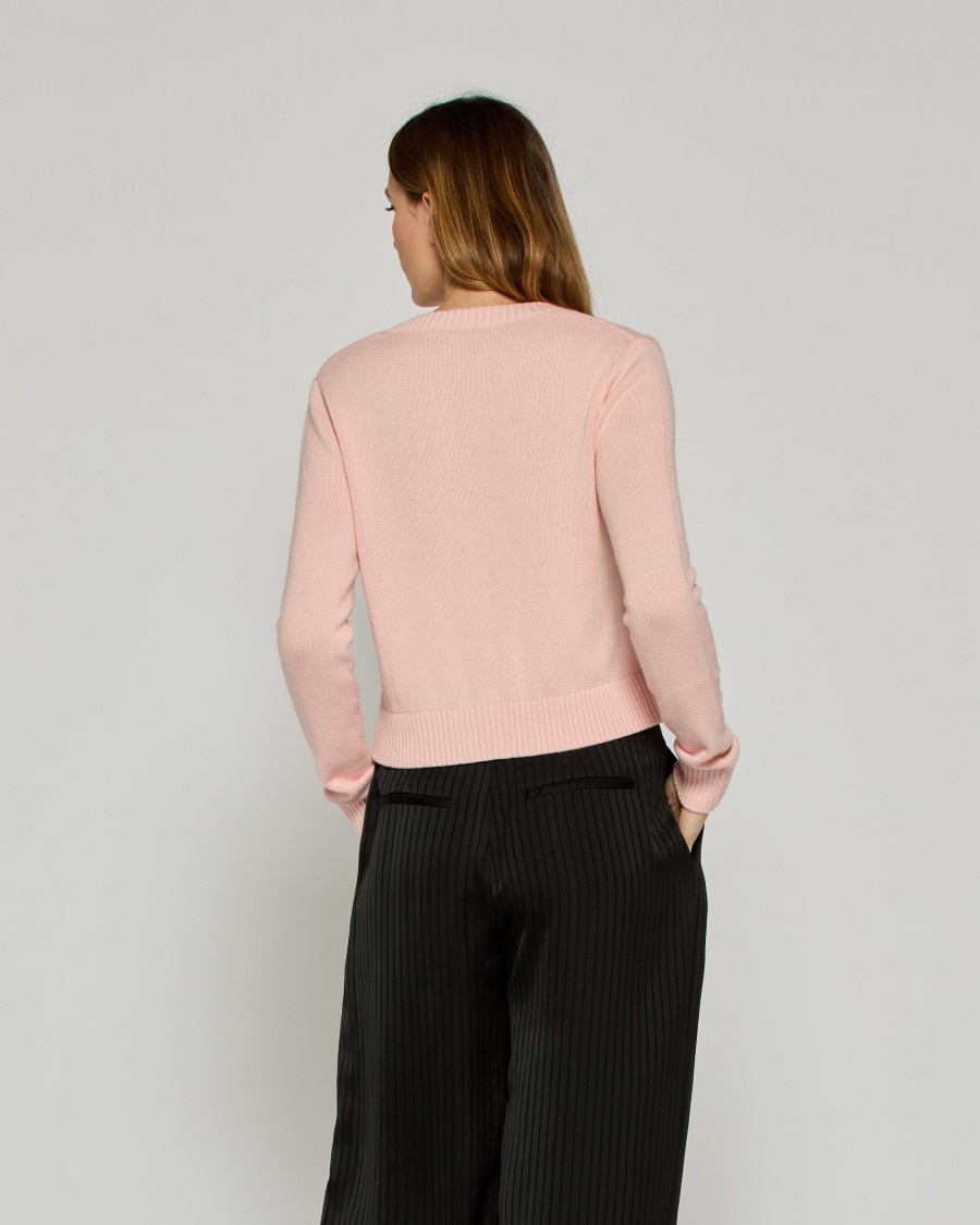 Serena Bute V-neck Semi Cropped Cardigan - Light Pink In Pink