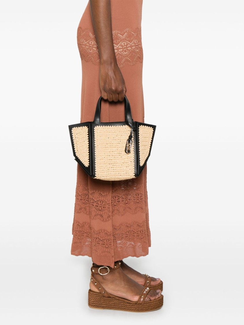 Michael Kors Jordi Small Hand-crocheted And Leather Tote Bag