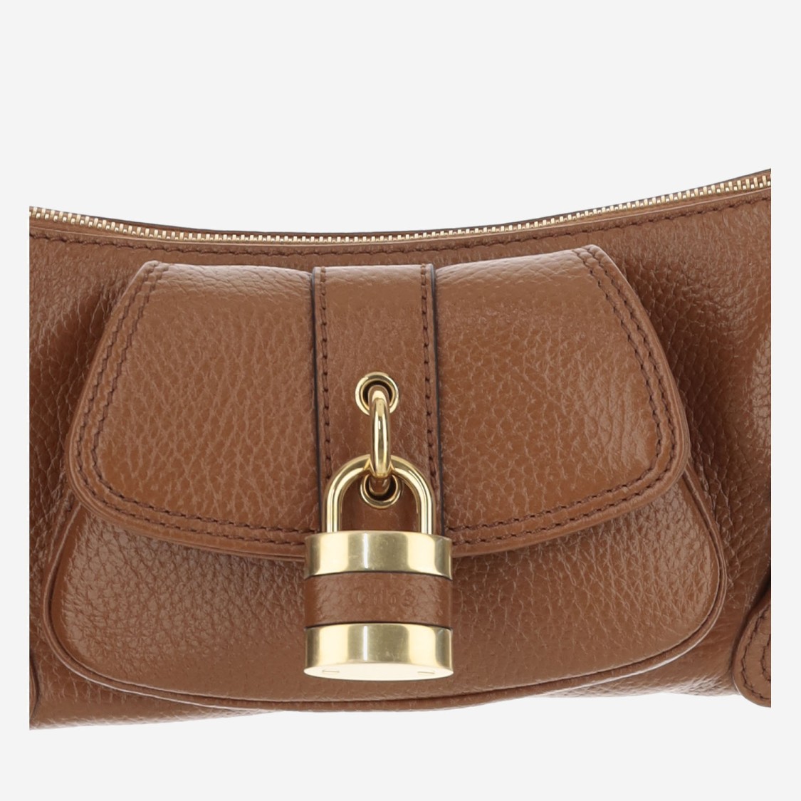 Chloé Womens Clay Brown The 99 Padlock-embellishment Leather Shoulder Bag