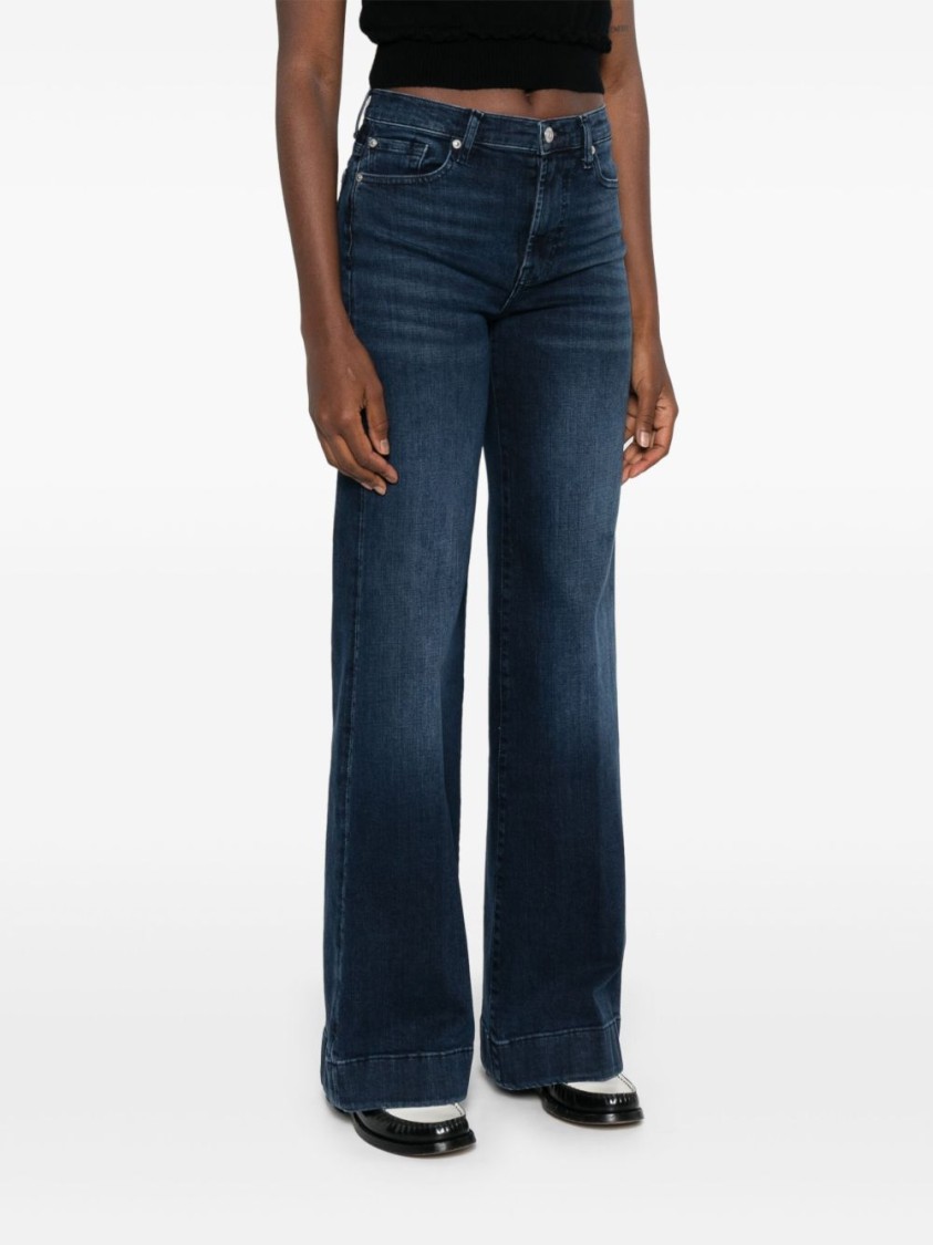 Seven Wide-leg Jeans With Concealed Fly In Blue