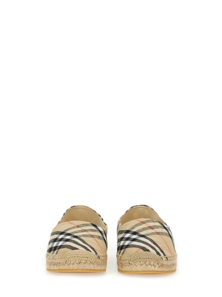 Burberry Canvas Check Pattern Espadrilles With Round Toe