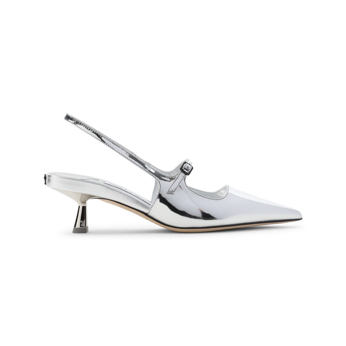 Jimmy Choo 'didi 45' Gold Colored Pumps With Patent Finish In Silver