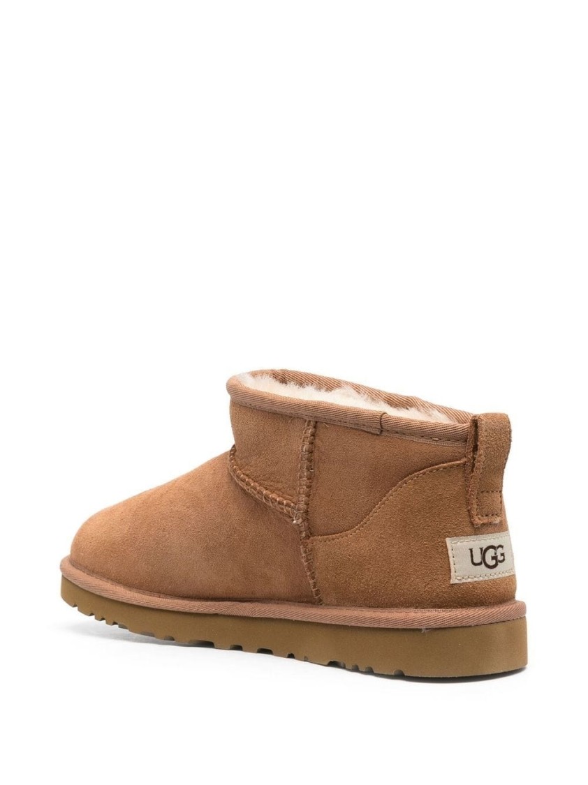 Shop Ugg Classic Ultra Mini Ankle Boots In Brown