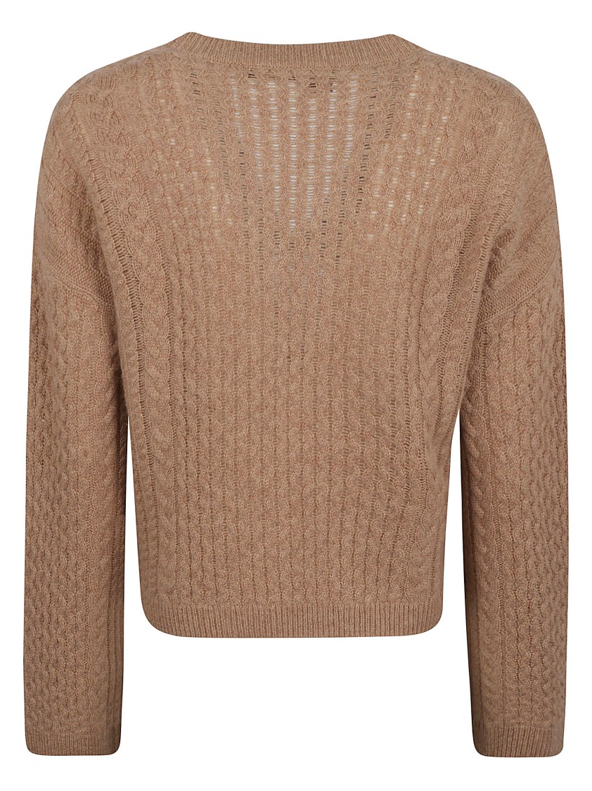 360cashmere 360 Cashmere Cropped Cable Knit Sweater In Brown