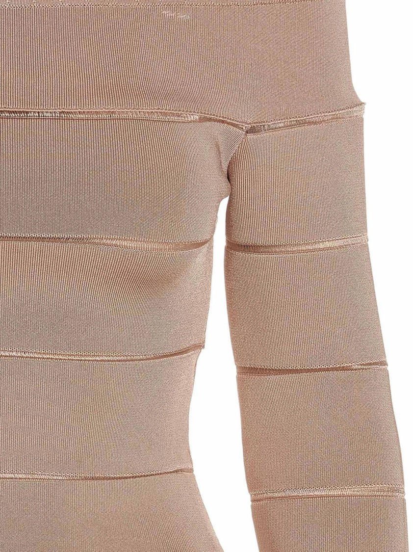 Alexandre Vauthier Pink Off-shoulder Top In Brown