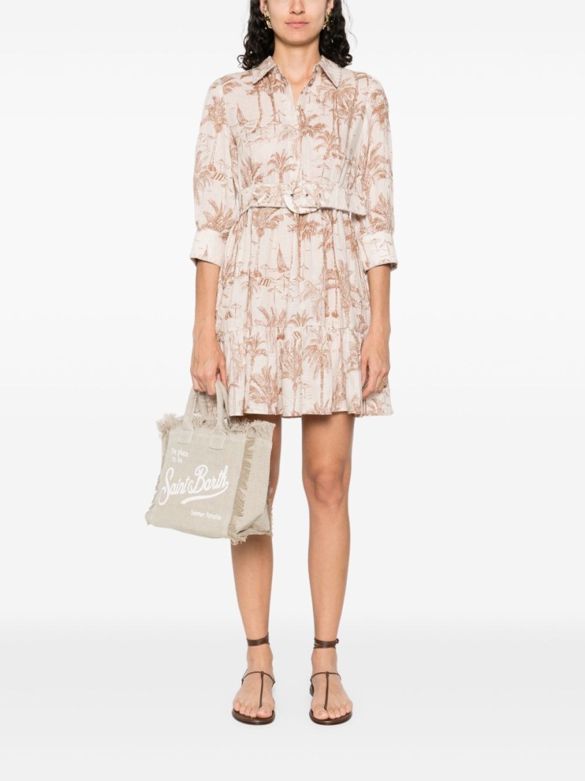 Mc2 Saint Barth Beige Daisi Mini Dress