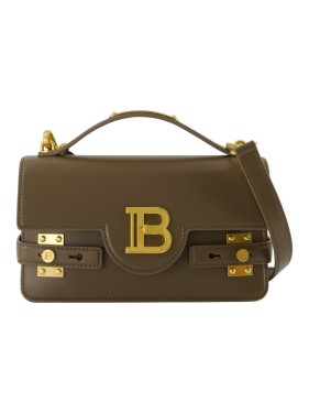 Balmain B-Buzz 24 Shoulder Bag - Leather - Khaki | THE LIST