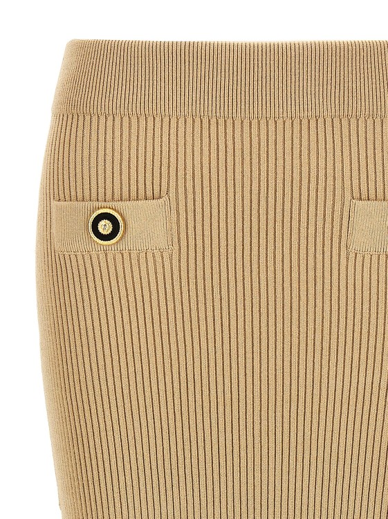 Balmain Ribbed Knit Skirt With Trompe-L'œil Pockets | THE LIST