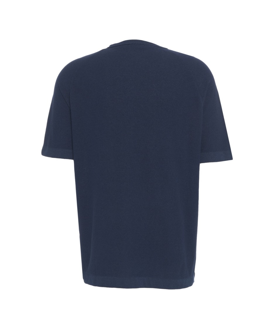 Peuterey Relaxed Fit Terry T-shirt With Ribbed Collar In Black
